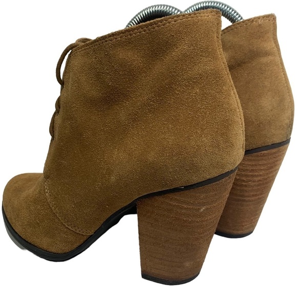 BCBG Generation Pl-Paxton Style Whiskey Color Suede Lace Bootie 3.5” Heel Bootie - Picture 3 of 8